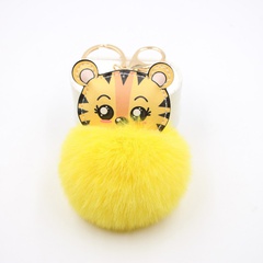 Tigre de cuero exquisito bolso de niña pequeño colgante pequeño tigre piel bola billetera estudiante llavero accesorios colgante