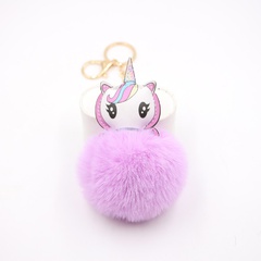 Cross-border Unicorn Plush Bag Keychain Accessories Small Pendant Pony Head Boutique Small Gift Wallet Pendant