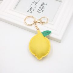 Cross-border fruit lemon pu leather ladies bag with pendant gift event giveaway small fresh keychain