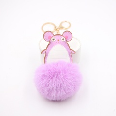 Cross-border mouse fur ball keychain hot selling mouse plush bag accessories small gift pendant in Europe and America
