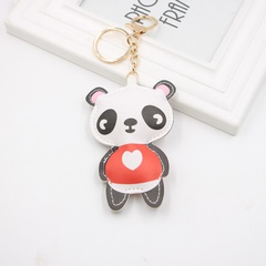 cute red panda pu leather bag small pendant national treasure panda leather keychain pendant