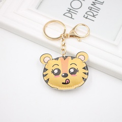 Hot-selling cute tiger pu leather schoolbag exquisite gift bag pendant keychain activity small gift small hanging video