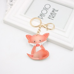Cross-border cute orange pu leather fox animal cartoon bag pendant accessory bag keychain