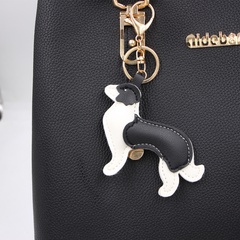 Husky pet dog pu leather lady bag pendant keychain cute leather car accessories