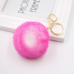 New product two-color plush pendant gradient color two-color color fur ball key chain pendant bag accessories