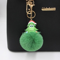 Christmas Christmas tree fur ball bag pendant accessories wholesale cartoon Christmas tree green plush ornaments