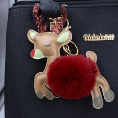 Christmas Deer Plush Ball Bag Accessories Keychain Pendant Elk New Year Hair Ball Pendant