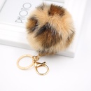 New creative leopard print imitation rabbit fur sexy fur ball bag key chain wallet plush key pendantpicture3