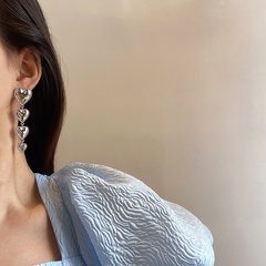 Ins style heart tassel earrings female 2021 new trendy net red earrings long high-end exaggerated earrings