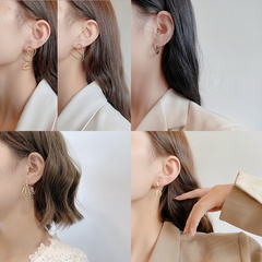Version coréenne de boucles d'oreilles en zircon avec aiguille en argent S925 tempérament féminin net rouge nouvelles boucles d'oreilles Europe et États-Unis ont exagéré les bijoux d'oreille à long gland