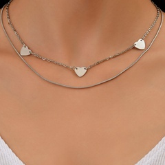 European and American fashion personality ladies heart piece clavicle chain