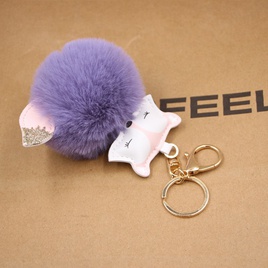 New product fox pu leather plush bag keychain fox head doll toy fur ball school bag pendant pendantpicture43