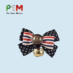 Japanese style bowknot cat collar PU pet cat collar bell bow tie pet supplies