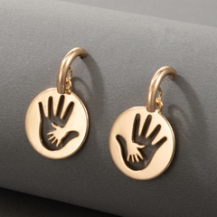 European and American cross-border jewelry gold palm alloy earrings