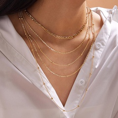 Korean version of the new jewelry punk style geometric heavy metal five-layer necklace