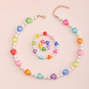 Heart Color Rice Bead Necklace Bracelet Ring Setpicture6