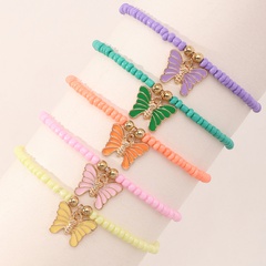 Colorful Butterfly Rice Bead Bracelet Set