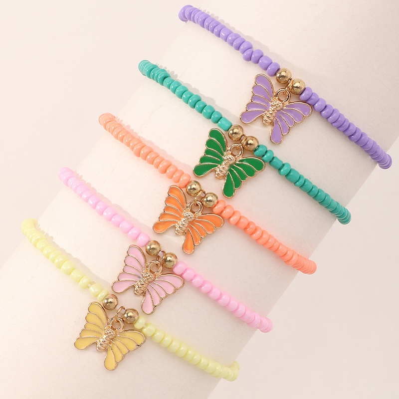 Ensemble de bracelets de perles de riz papillon color