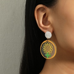 holiday style 925 silver needle hypoallergenic acetate sunflower earrings