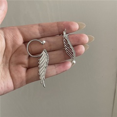 Elf angel wings asymmetric all-in-one earrings ear clips micro-inlaid flashing diamonds