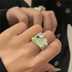 fashion candy color spray paint dripping oil ring geometric irregular opening ring
