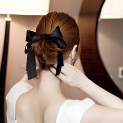 Korea Hair Accessories Hairpin Elegant Ribbon Bow Hairpin Hairpin Head Flower Korean Hair Accessories Headdress