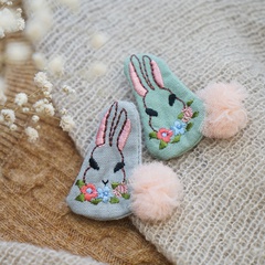 Korea cloth art embroidery rabbit brooch pin Japanese cute cartoon animal children brooch brooch