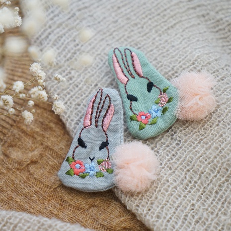 Korea cloth art embroidery rabbit brooch pin Japanese cute cartoon animal children brooch brooch's discount tags