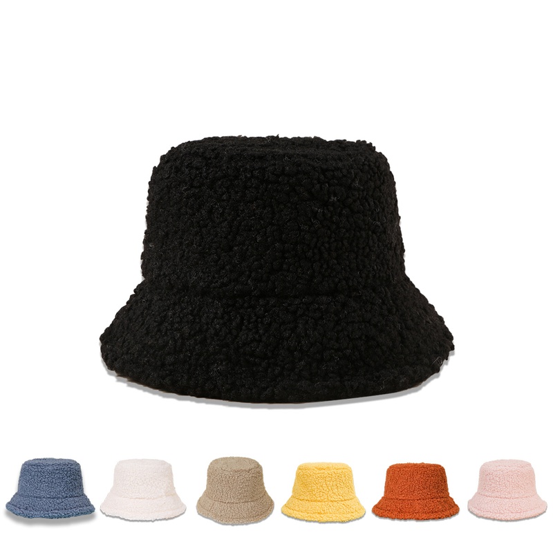 New autumn and winter hats Teddy cashmere fisherman hat warm and cold sunshade widebrimmed face small basin hat Korean trend