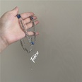 European and American stainless steel doublelayer clavicle chain sapphire thick chain letter pendant necklacepicture14