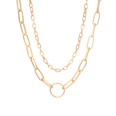 new personality retro round necklace fashion simple alloy hollow gold and silver multilayer necklacepicture10