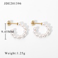 fashion pearl earrings stainless steel metal ladies personality popular earrings jewelrypicture18