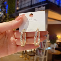 Silver Needle Korean full diamond trendy niche new earrings