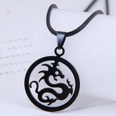 Korean fashion metal simple auspicious Loulong stainless steel personality necklace