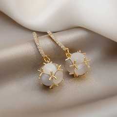zircon opal earrings Korea retro fashion earrings temperament creative earrings
