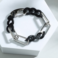 Japanese and Korean Fashion Ornament Black Acrylic Men's Bracelet Simple Ins Personality Ornament Factory Supplier
