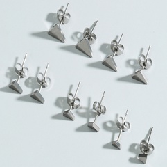 Geometric pattern triangle stainless steel earrings fashion simple glossy earrings set