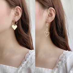 2020 New Trendy Korean Dongda Asymmetric Love Heart Earrings Female Ins Online Influencer Refined Eardrops Earrings
