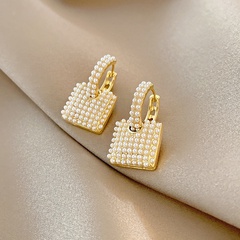 fashion ins style earrings geometric pearl niche earrings design sense trend earrings