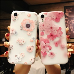 Applicable to Japanese iPhone Xs Matte Painting Phone Case Iphone8plus Protective Soft Case 13promax Floral