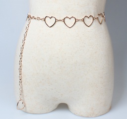 Waist Chain Ladies Decoration Thin Belt Simple Versatile Dress Metal Heart Connection Fashion Small Belt Skirt