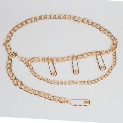Metal pendant belt women's fine decoration waist chain pin sweater accessories