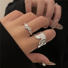 jewelry ring geometric irregular metal lava opening flashing diamond ring