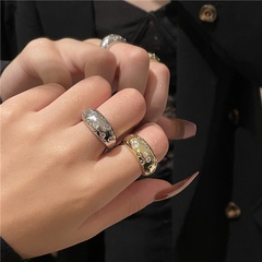 zircon embellished with European and American style high-end sense open index finger simple ring