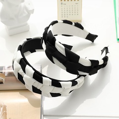 New Korean version of the fabric wide-brimmed headband color matching woven headband