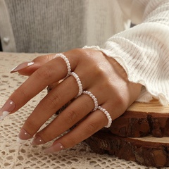 Simple Retro Imitation Pearl Original Design Opening 4-Piece Set European and American New Fashionable Fresh Temperament Knuckle Ring