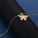 bunte Glasur tropfende Farbe Schmetterling Halskette Ohrringe Set Edelstahl dreiteiliges Setpicture10