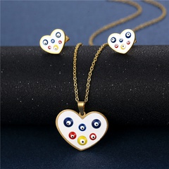 collier mauvais yeux collier boucles d'oreilles ensemble d'accessoires de bijoux en forme de coeur de style turc