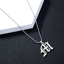 Ornament Stainless Steel Mens Gothic Letter M Pendant Necklace Europe and America Cross Border Letter Jewelry Menpicture10