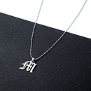 Ornament Stainless Steel Mens Gothic Letter M Pendant Necklace Europe and America Cross Border Letter Jewelry Menpicture12